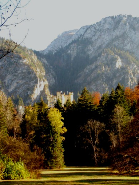 Hohenschwangau Castle amongst autumn trees